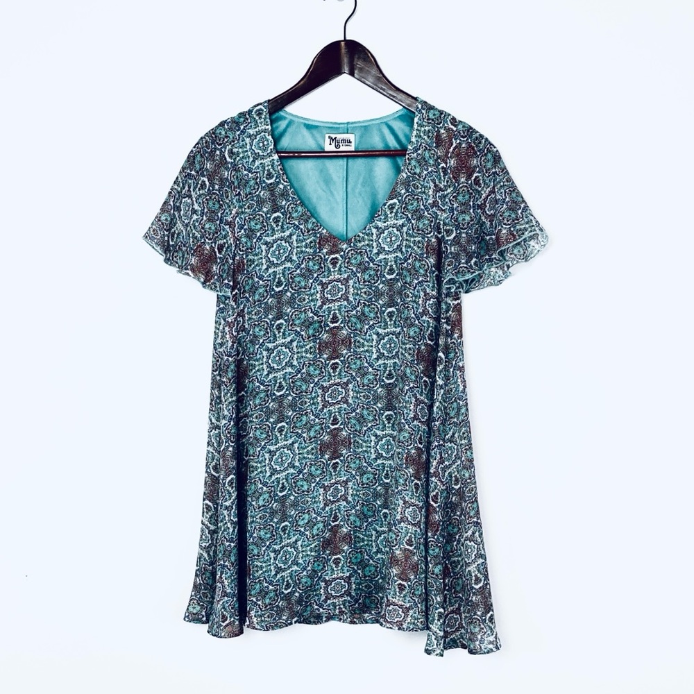 Multicolor Kaleidoscope Kylie Flutter Dress